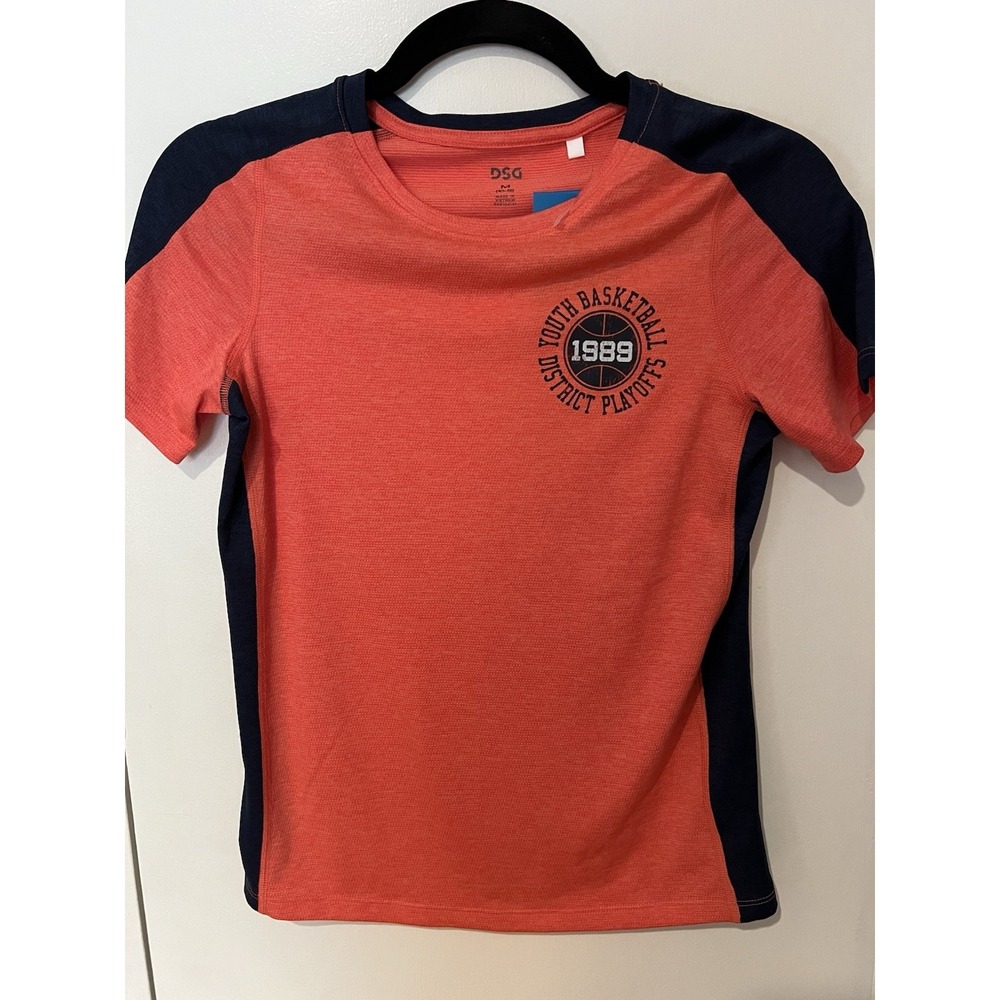 DSG Boys Regular Size Medium 1989 Basketball Short Sleeve Movement T-Shirt Coral